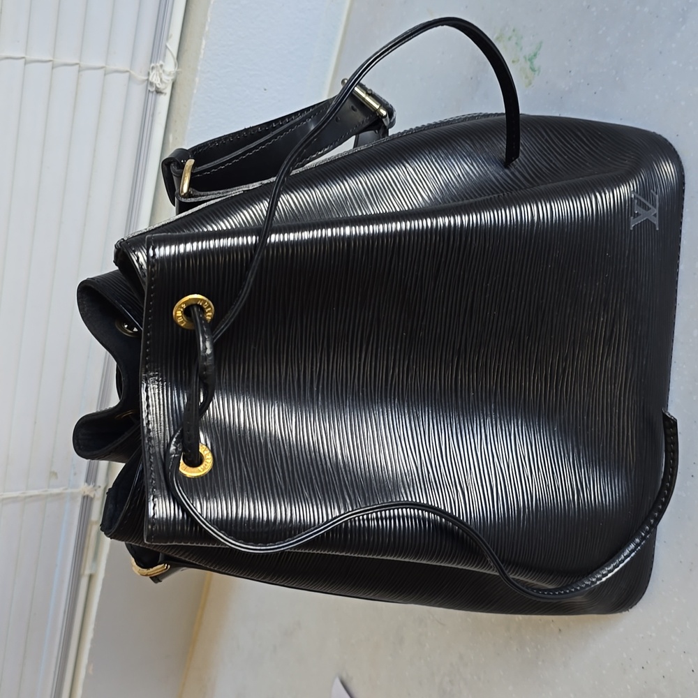 Louis Vuitton black bucket bag